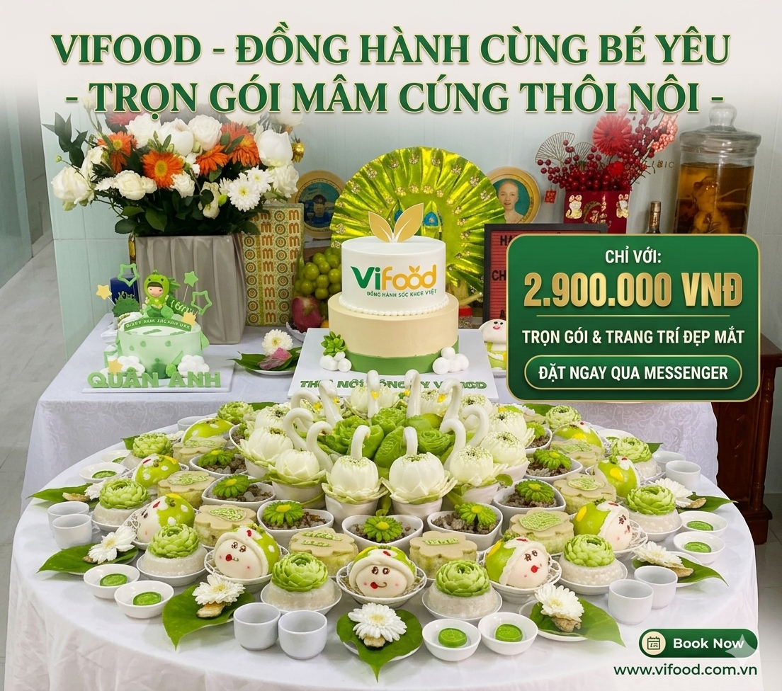mâm cúng thôi nôi tại vĩnh long